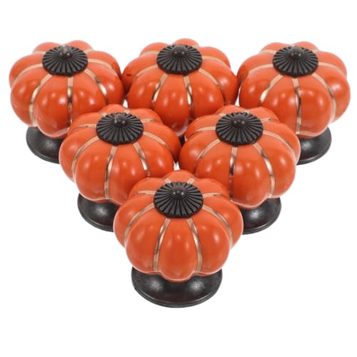 Levemolo セラミックパンプキン形状ノブ キッズルーム向け丸みを帯びた陶磁器引き出し取っ手 キッチン バスルーム クローゼット用耐久性キ