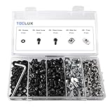 200pcs 2020 Series M5 T Nut and Black Screw Kit – Sliding & Drop-in T-Nuts, M5x8 & 10mm Black Screws, Washers, Hex Wrench – for 6mm T-Slot Aluminum Extrusion Accessories Extruded Aluminum Hardware