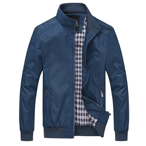 Blouson homme casual léger à manches longues et col montant pour la mi-saison