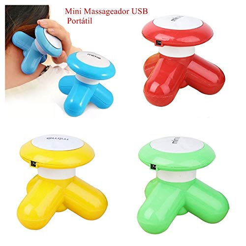 MINI MASSAGEADOR PORTÁTIL A PILHA OU USB COM 3 PONTOS RELAXANTE