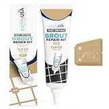 PentaUSA Tile Grout Repair Kit - Warm Beige Premixed Acrylic Sanded Grout, Waterproof Grout Filler for Bathroom & Shower, Fast Drying, Covers ~44 Sq Ft, with Applicator, 13.4 oz (380g)