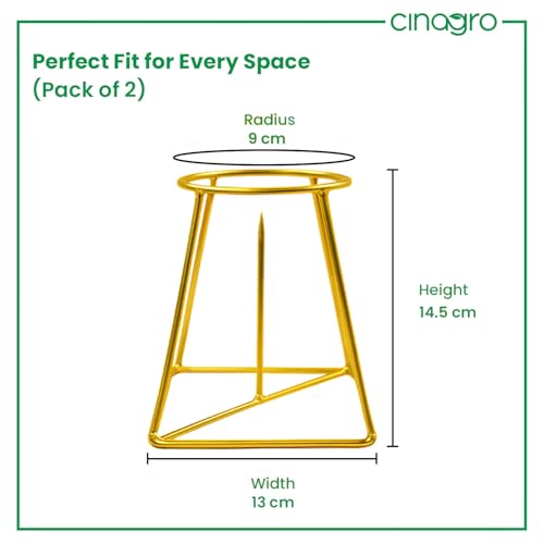 Image of CINAGRO Gold Banana Plant Stand - Pairs (Left & Right) for Pooja & Mandir Decor, Rust-Resistant Durable Metal Stand for Banana Stems, Leaf Holder for Temple, Home Festival Decoration Use