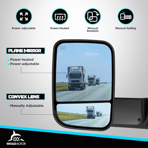 Image of Smoked Power Heated Tow Mirrors Compatible with 2009-2018 Dodge Ram 1500