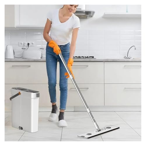 Wischeimer mit Wringer, drehbares Bodenwischer- und Eimer-Set, Wischsystem, Bodenreinigungssystem, Nass- und Trockenwischeimer-Reinigungssystem – Bild 3