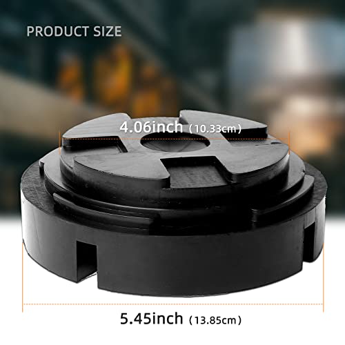 Image of Universal Fit 5.5 inch Large Rubber Jack Pad /Slotted Jack Pucks | Made from Heavy Duty Rubber, The Ultimate Protector for Frame Rail and Paint (Pack of 2)