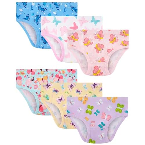 JAHSIYI 100% Cotton Toddler Panties - Tagless 6-Pack