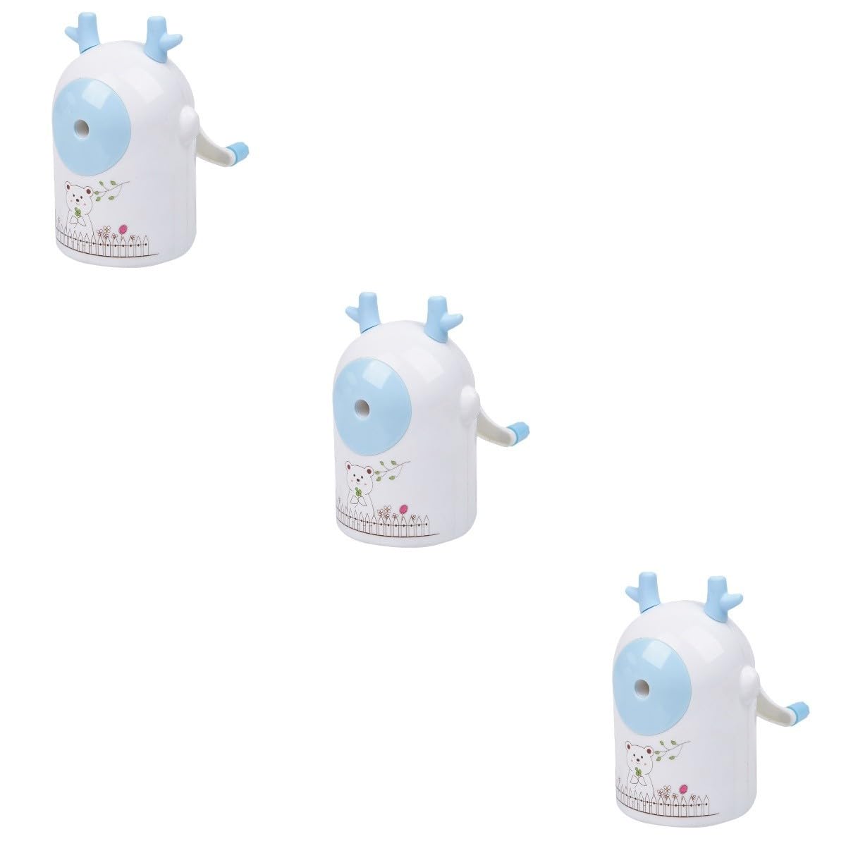 ABOOFAN 3 Pièces Taille-Crayon Fournitures De Papeterie Étudiant Papeterie Nécessaire Outil Taille-Crayons Manivelle le-Crayon Pour Dessin Animé
