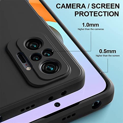 Image of Mobile Back Cover Case for Xiaomi Redmi Note 10 (4G) (Silicone Case|CameraProtection|Black SC1510)