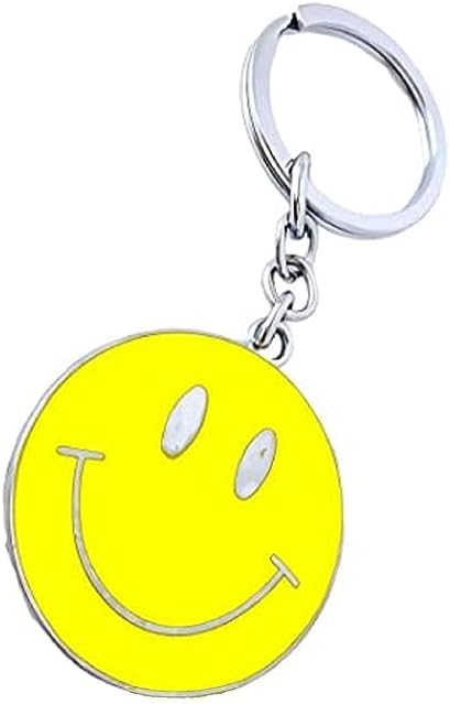 Stainless Steel yellow Smiley Keychain for Men And Women Keyring for Gifting, Cars, bikes, and Bags (Smiley)