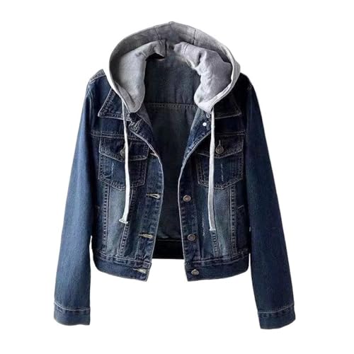 Veste en jean pour femmes croisée finie la fraîcheur avec ce manteau à capuche