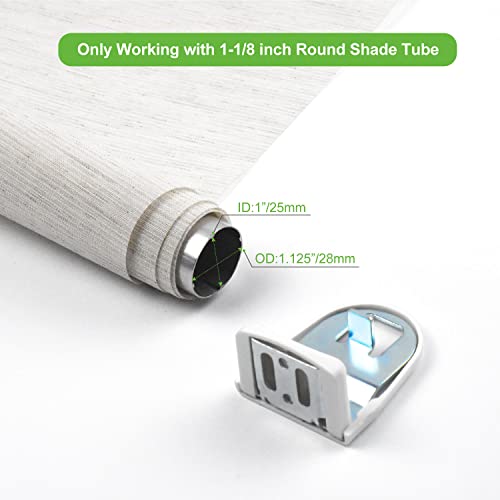 Rollerhouse 1-1/8" Roller Blind Repair/Hardware Kit, Replacement Brackets Parts, Window Blind Parts Accessories Working with 28mm Round Roller Shade Tubes, 1 Pair, White