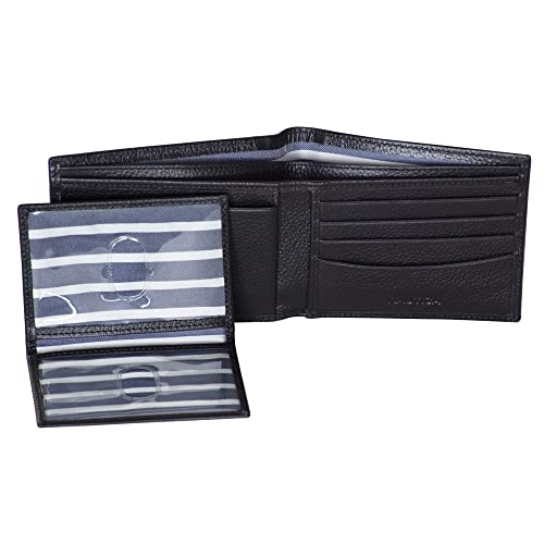 Image of Nautica Men's Bifold Leather Wallet | RFID Blocking | ID Window | Card Slots | Organization | Durable | Stylish