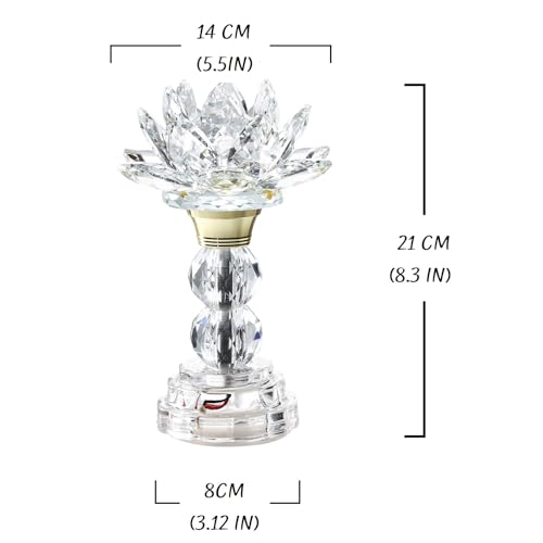 Tengfeng WARM WHITE LIGHT LOTUS Led Crystal Lotus Flower Lamp – Usb Powered Buddha Light thumb #5