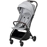 AIYAPLAY Baby Stroller, Foldable Travel Pushchair with Adjustable Seat, 5-Point Harness, Canopy, All Wheels Suspension, Storage Basket, 6.3kg Lightweight & Compact, from Birth to 3 Years, Light Grey