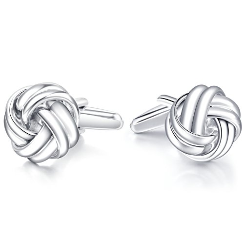 HONEY BEAR Twist Knot Cufflinks Steel for Mens Shirt Wedding Business Gift3