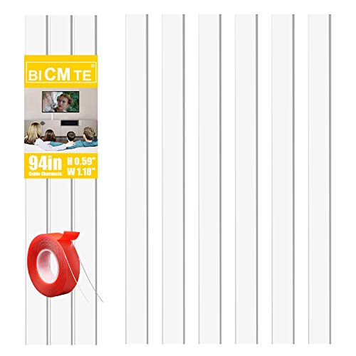 Cable Concealer On-Wall Cord Cover Raceway Kit - Cable Management System to Hide