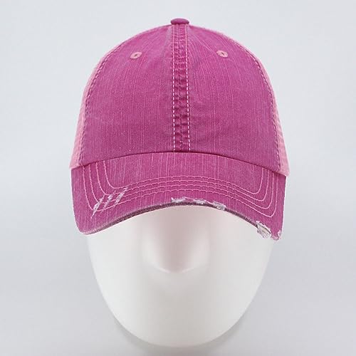 Image of The Vintage Year Distressed Cotton Unstructured Soft Mesh Breathable Adjustable Dirty Wash Dad Hat Trucker Baseball Cap