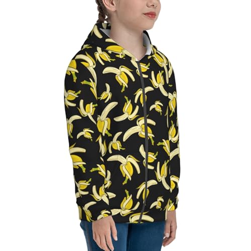 Banana Kids Pullover Hoodies Boys Zip Up Sweatshirts Girls Athletic Clothes with Pocket4