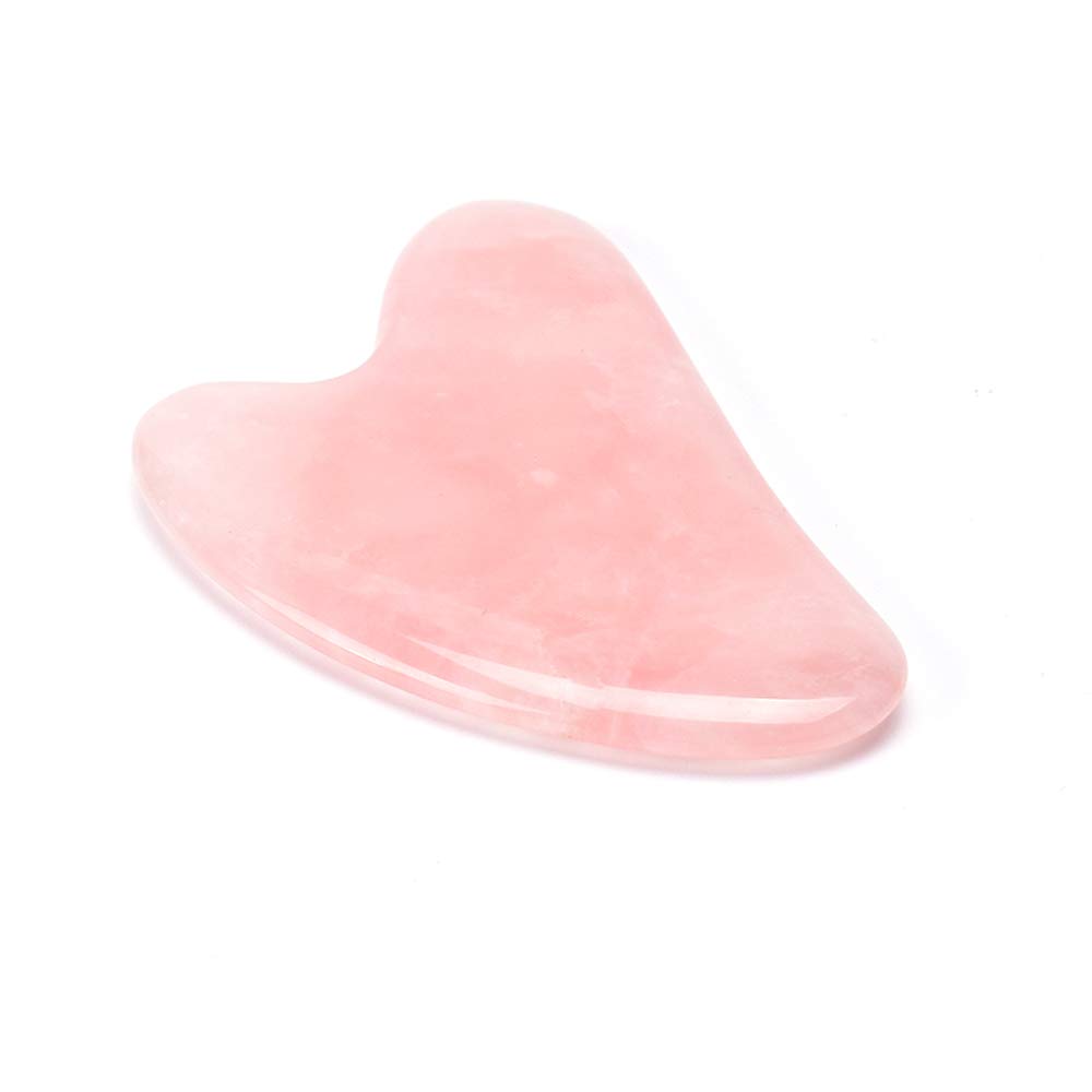 LWBTOSEE Gua Sha Sc Tool -Relieve Puffiness,Eye Bag and Dark Circle -Rose Quartz Gua Sha Face -Spa Massage Tool for Acupuncture Therapy Trigger Point Treatment