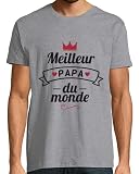 tostadora T-Shirt à Manches Courtes Meilleur Papa du Monde Cadeau Fête des Pères pour Hommes - Gris Chiné 4XL - ref. 2782531-P