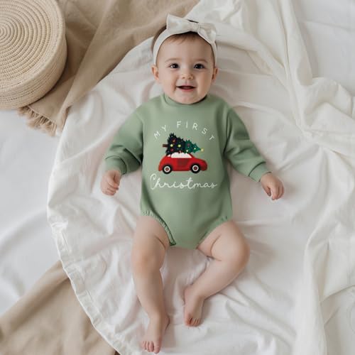 Eadrioss My First Christmas Outfit Infant Baby Boy Girl 1st Christmas' Outfits Rompers Shirts Newborn Winter Clothes 3M 6M2