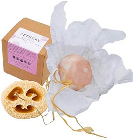 APTHCRY Zero Waste Face + Body Wash Bar | Guasha Shaped Soap Bar | Handrolled with Natural Ingredients - Sulfate-free, Paraben-free, Cruelty-free, Phthalate-free, pH balanced 100% Vegan (Wild Rose)