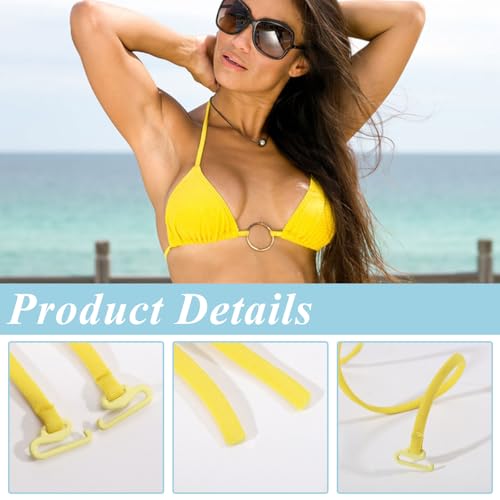 Image of FREEBLOSS 18Pairs Halter Neck Bra Straps Replacement 18 Colors Decorative Bra Straps for Women Adjustable Bathing Suit Strap