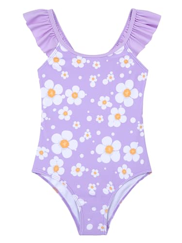 Image of DAXIANG Girls Ruffles One Piece Swimsuits Quick Dry Beach Sport Swimwear Toddler Kids Mermaid Unicorn Bathing Suit 4-10 Years