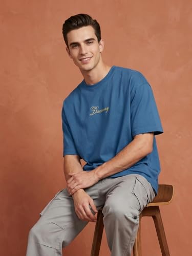 Image of Nobero Men's Oversized Graphic T-Shirt for Men | Soft Cotton | Drop Shoulder Relaxed Fit | Printed Casual Tshirt for Men