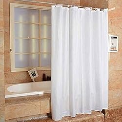 Cortina De Baño 2X2 2 ur door - Cortina de Ducha Extra Larga de poliéster Blanco Resistente al Moho y al Moho, Color Blanco sólido, 180 x 220 cm