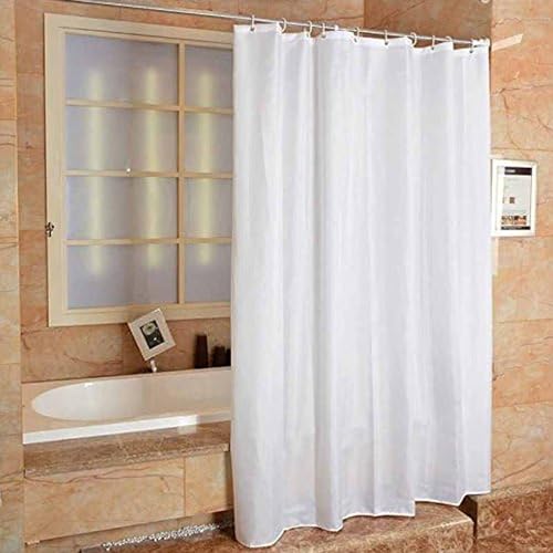 2 ur Door - Rideau de Douche Extra Long en Tissu Polyester Blanc résistant à la moisissure et à la moisissure 180 x 220 cm