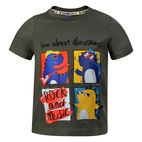 Image of DEEKEY Toddler Boys Shirts Short-Sleeve Little Kids t Shirts Boys' Tops, Tees & Shirts Graphic TEE Age for 2-7 Years 4-Pack