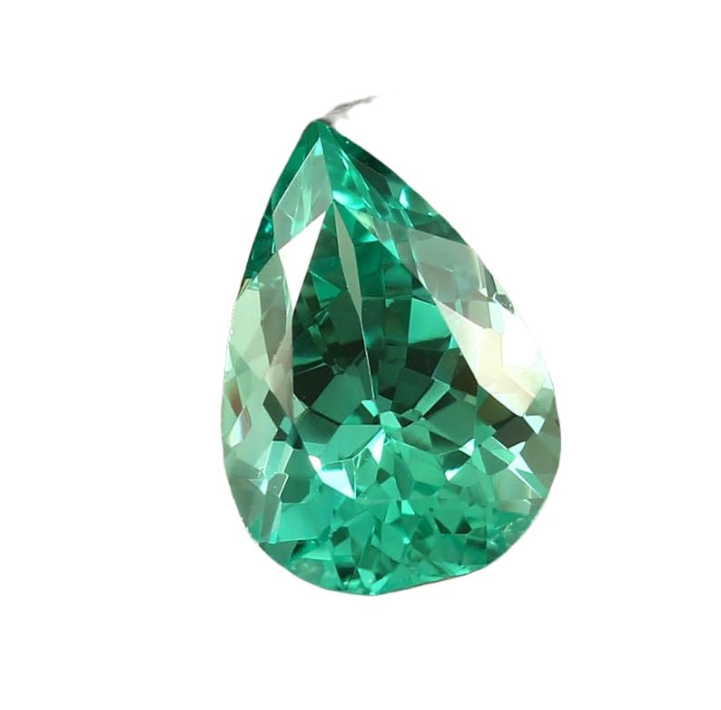 Saphir vert naturel de prestige 10x15mm en poire facettée haute joaillerie