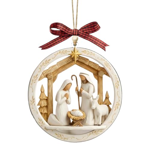 Colgante de Cuna | Colgante religioso acrílico Plano para Colgar | Decoración para el árbol de Navidad | para Interior hogar Vacaciones Chimenea habitación cumpleaños Boda