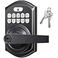 TEEHO TE004 Keyless Entry Keypad Door Lock with Handle - Smart Digital Electronic Lock for Interior Door with Anti-Peeping, Auto Lock & Passage Mode - Easy Installation - Matte Black