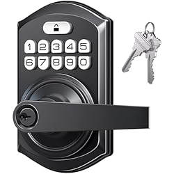 TEEHO TE004 Keyless Entry Keypad Door Lock with Handle - Smart Digital Electronic Lock for Interior Door with Anti-Peeping, Auto Lock & Passage Mode - Easy Installation - Matte Black