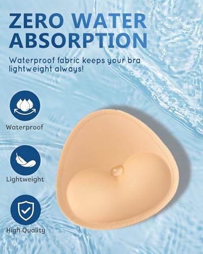 Waterproof Bathing Suit Cups Inserts - 4 Pairs Swimsuit Pads Heart Push up Insert for Women, Bikini Padding Insert2