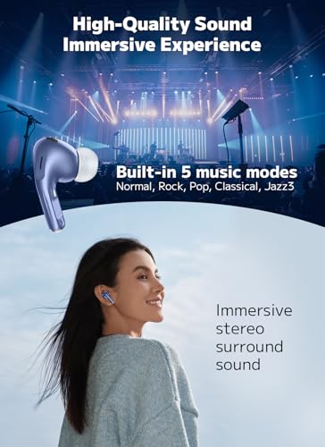 Image of Bucephalus Wireless Earbuds, Ear Buds Active Noise Cancelling with Smart Charging Case, Bluetooth 5.4 Headphones, 48H Playtime & Bass Stereo Sound, Compatible with iPhone, Android, Pad - Navy Blue