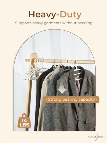 House Day White Plastic Clothes Hangers, Heavy Duty Coat Hangers 12 Pack, Premium Thick Wide Shoulder Suit Hanger With Non-Slip Hook, Space Saving Hangers For Shirts, Sweaters thumb #1