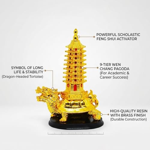 Image of Fengshui Education Tower Academic Success for Children (Education Tower On Dragon) Home, Office, Room Decor Decorative