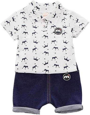 Conjunto Infantil Criança Menino Short Brim + Camisa Polo