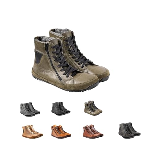 Alaskan Magic Barefoot Shoes Men Barefoot Winter Snow Boots Waterproof Non-Slip Wool Lined Warm Ankle Boots