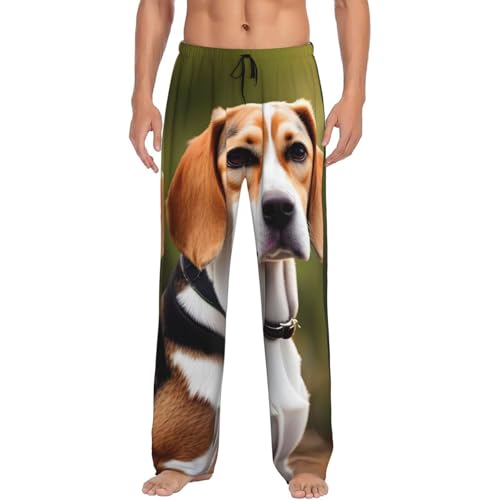 Pantalon de pyjama homme décontracté à motif beagle idéal pour le cocooning