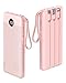 VRURC Power Bank mit 4 Kabel 10000mAh Powerbank Tragbares Ladegerät USB C Externer Handyakkus LED Display mit 5 Ausgängen 2 Eingänge Kompatibel mit iPhone/Huawei/Samsung Smartphone Android usw