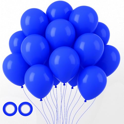 Image of Voircoloria 105pcs Blue Balloons 12inch Party Latex Balloons for Boys Girls Birthday Baby Shower Gender Reveal Wedding Sunflower Party Decorations