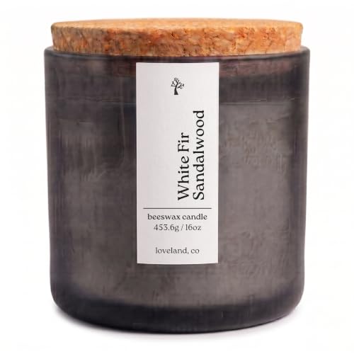 Aspen & Oak Luxury 16oz Beeswax Candle &ndash; White Fir Sandalwood