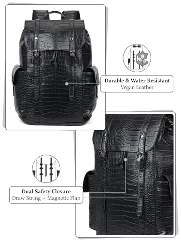 Image of FUR JADEN Vegan Leather Stylish 15.6 Inch Premium Laptop Backpack for Office & Travel