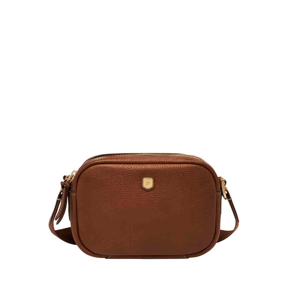 Fossil Women's Danni Brown Leather Crossbody Bag, ZB11121200