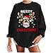 Chirstmas Santa T Shirts Vendita Inverno Carino Cartoon Natale Cappello Gnome Casual Tees Merry Chirtmas Parole Stampa Pullover Felpe Donna Casual Capodanno Regalo per la Famiglia, 0521-nero, XXL
