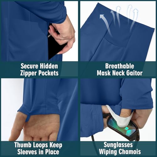 Palmyth Fishing Hoodie for Men Long Sleeve Sun Protection UV UPF 50+ Shirts3